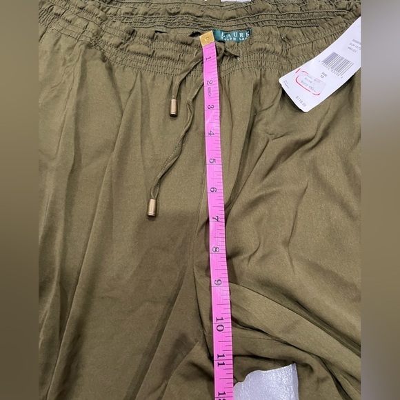 Ralph Lauren Olive Green Casual Pull On Ankle/Capri Wide Leg Pants 10 - Picture 7 of 9